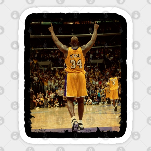 Shaquille O'Neal - Vintage Design Of Basketball Sticker by JULIAN AKBAR PROJECT